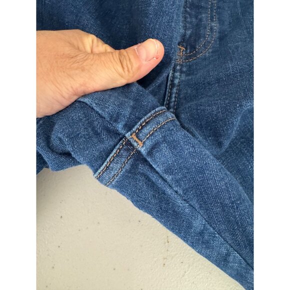 Express Slim Flare Super High Rise Jeans blue 90s preppy sz L - Picture 9 of 9